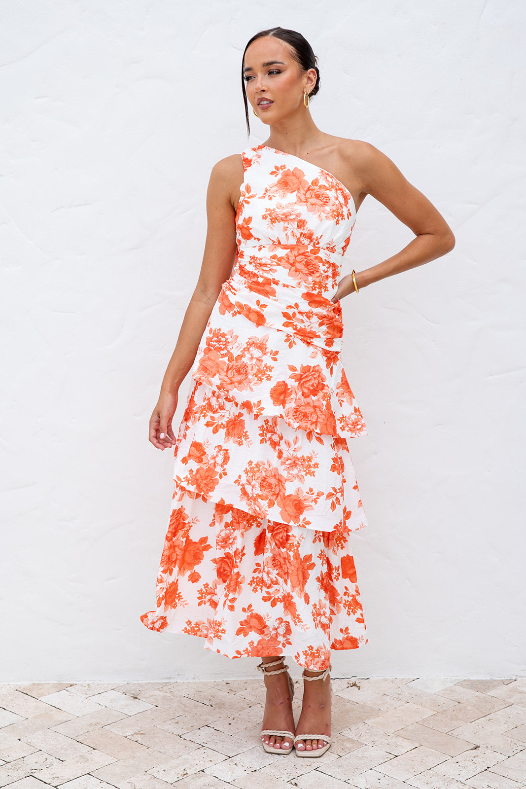 Yarro Ruffle Dress - Orange