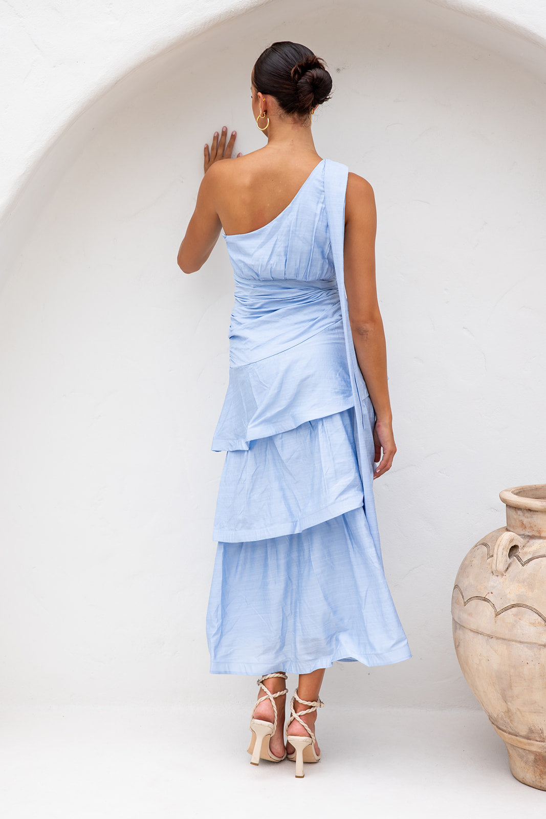 Mino Ruffle Dress - Blue