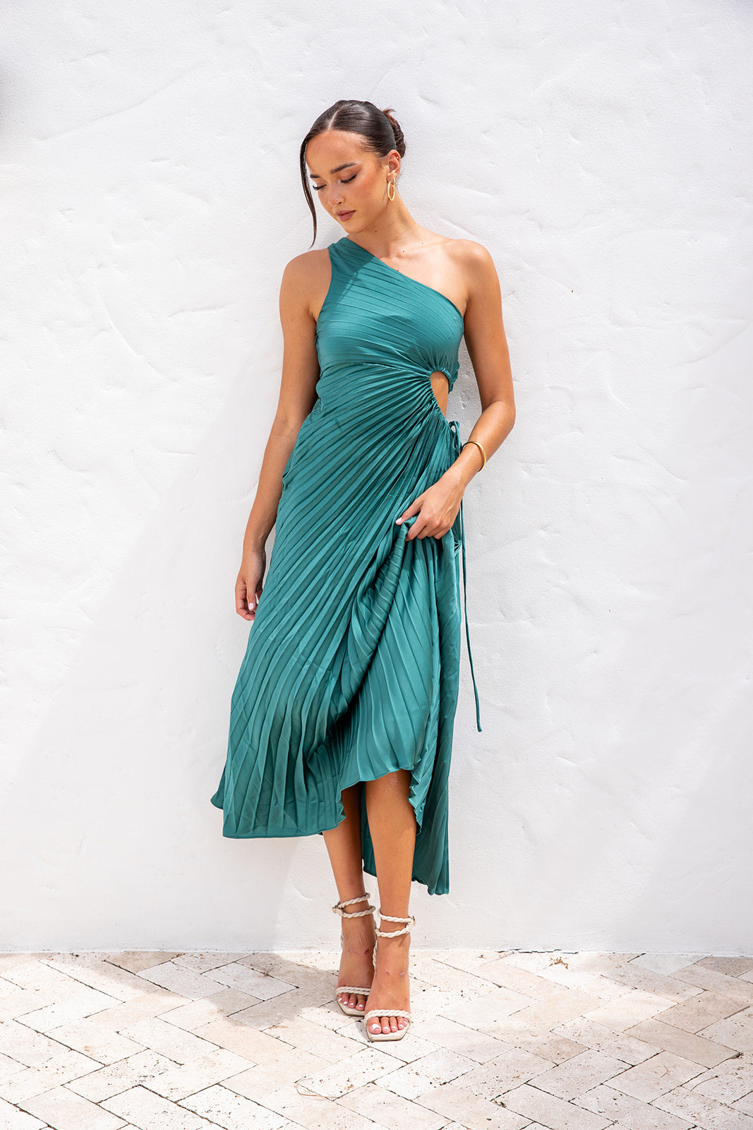 Baina Midi Dress-Green