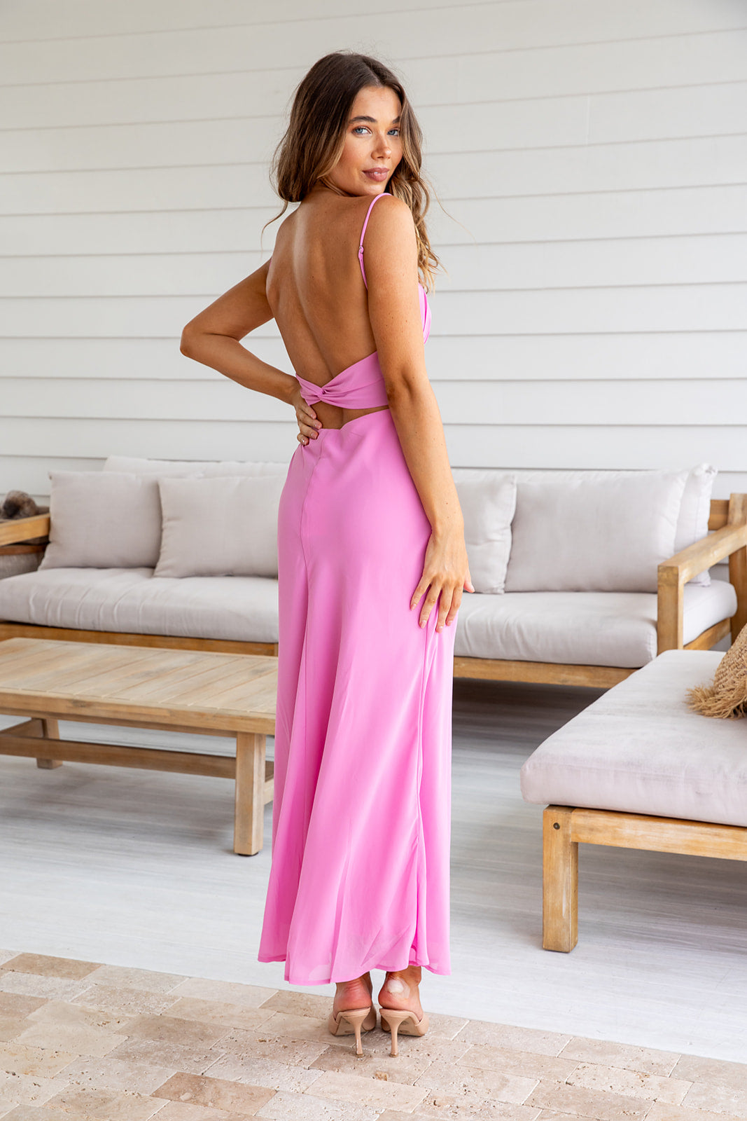 Brea Midi Dress-Pink