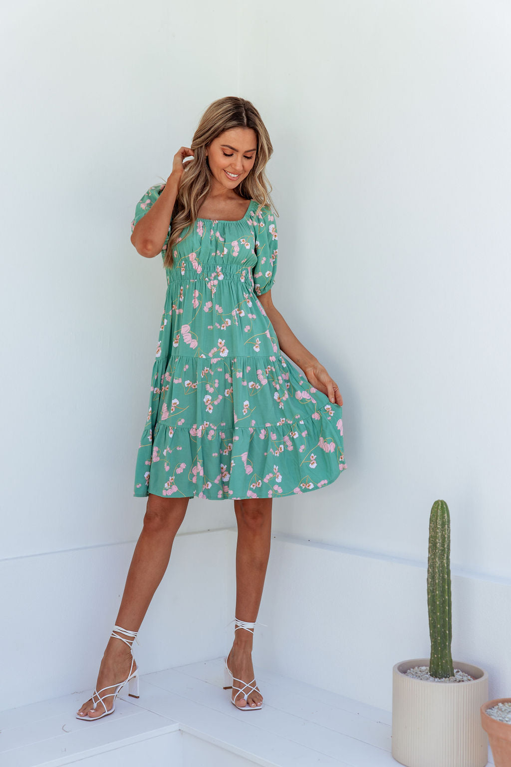 Allison Boho Mini Dress - Green