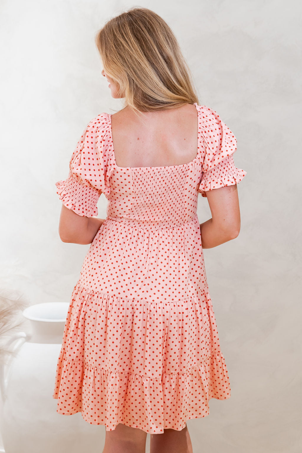 Allison Boho Mini Dress - Red Dot