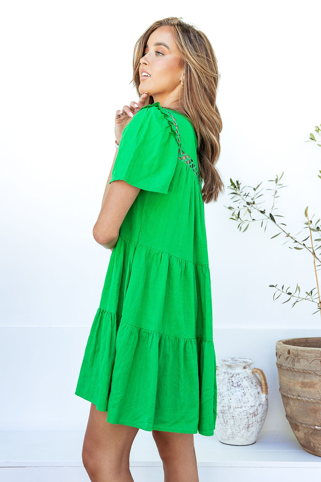 Mia Mini Dress -Green