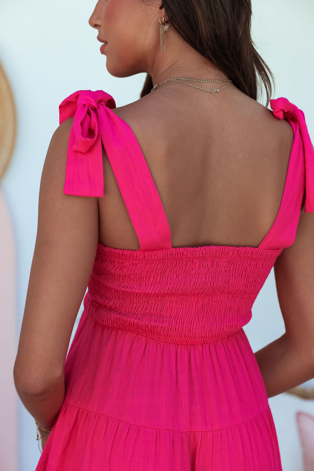 Aviella Midi Dress - Hot Pink