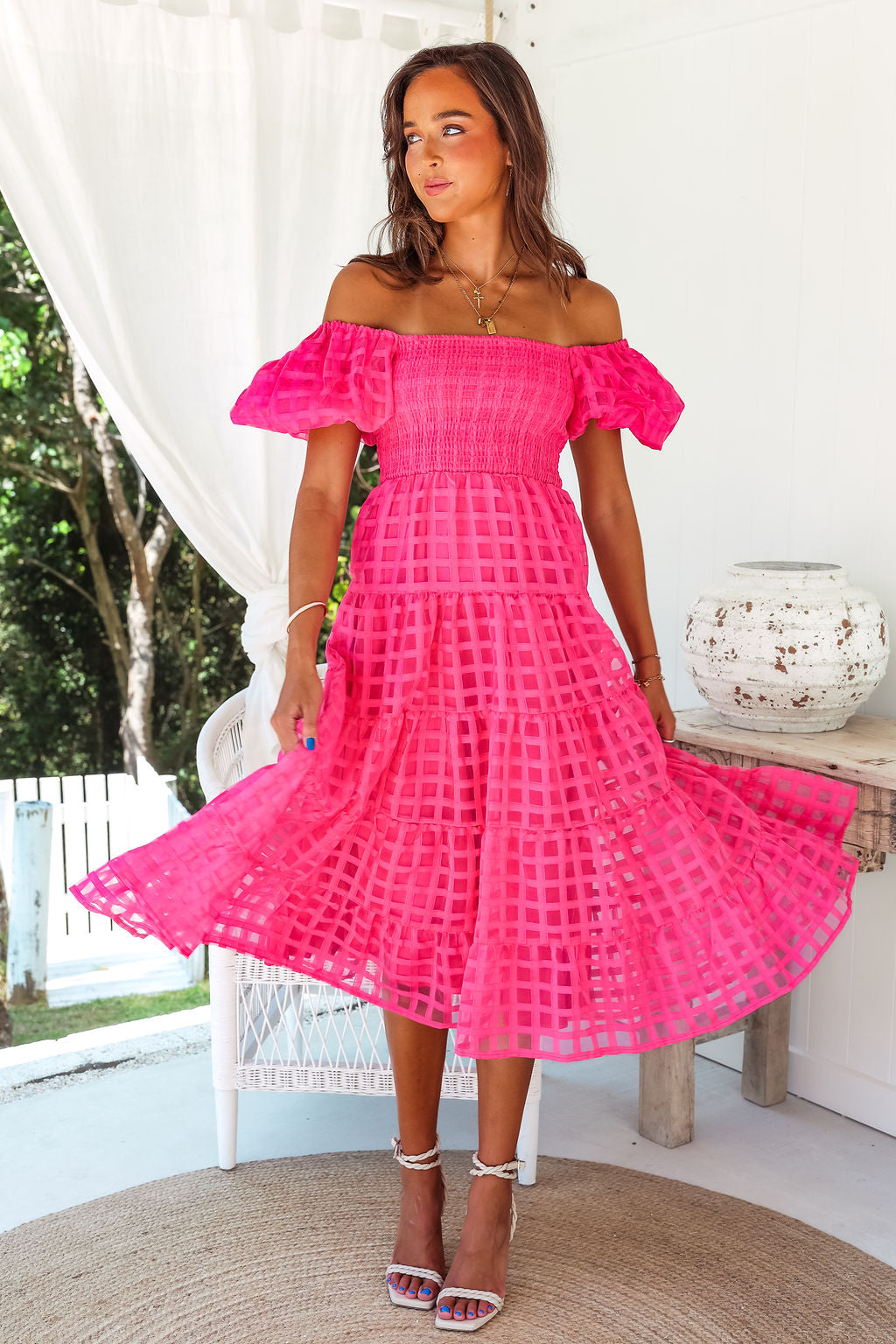 Sammie Dress - Hot Pink Gingham