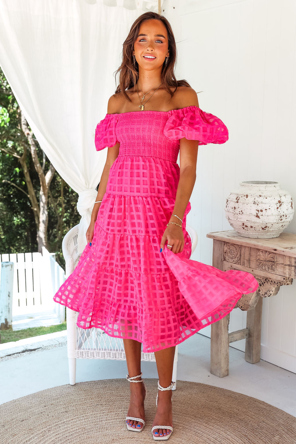 Sammie Dress - Hot Pink Gingham