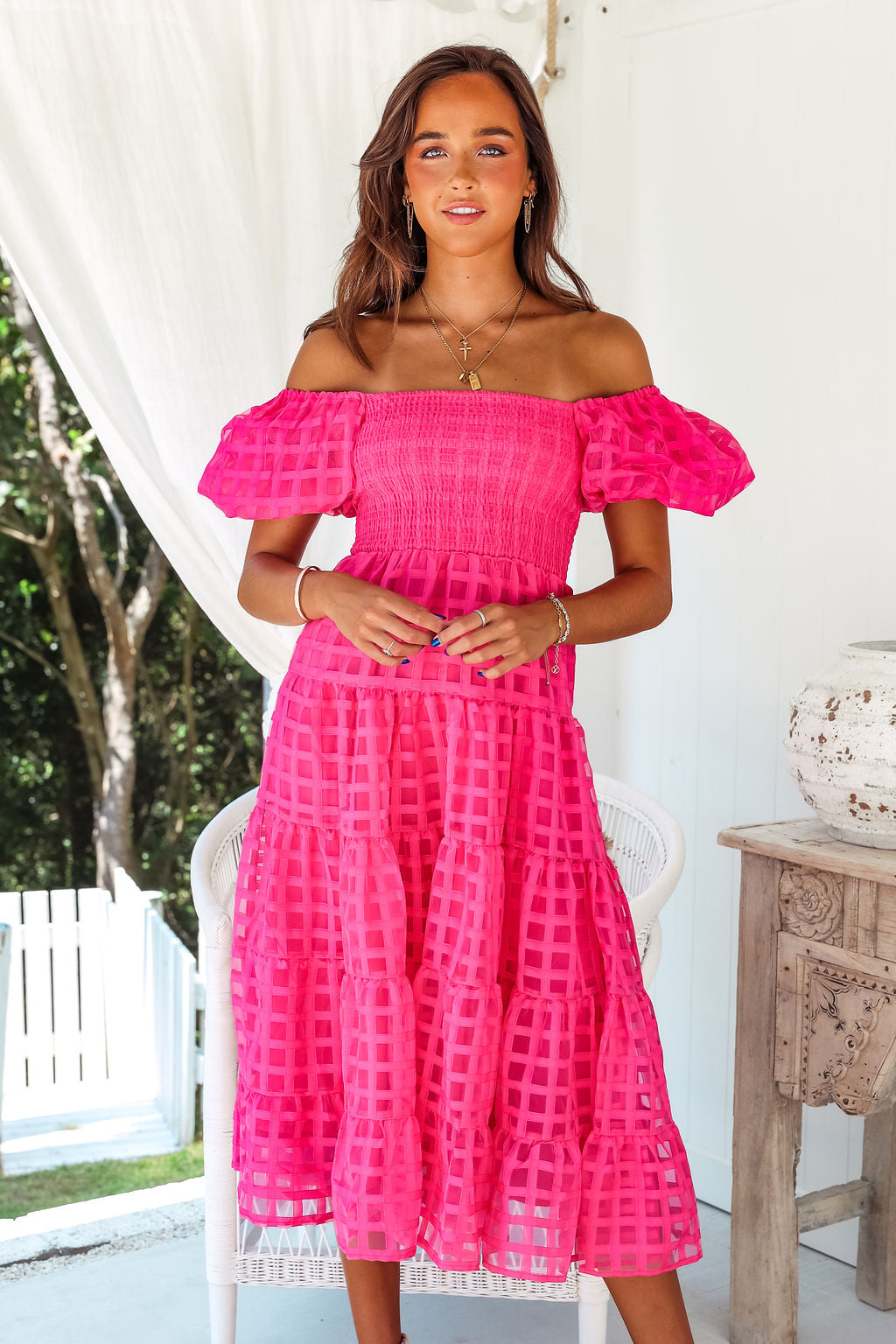 Sammie Dress - Hot Pink Gingham