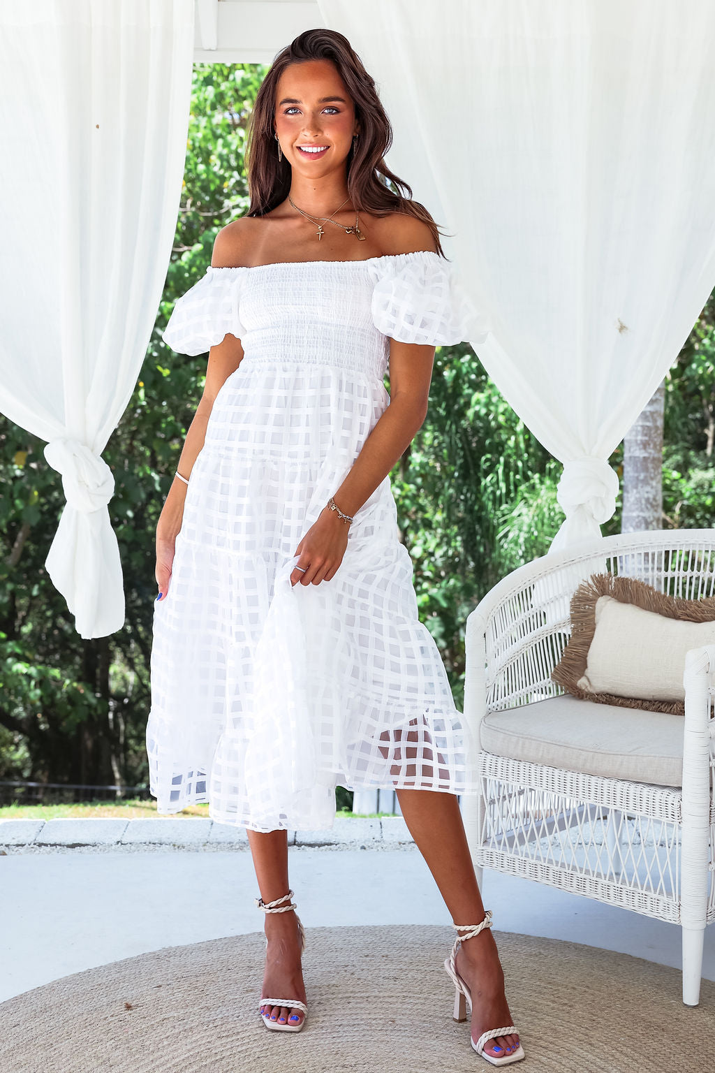 Sammie Dress - white Gingham