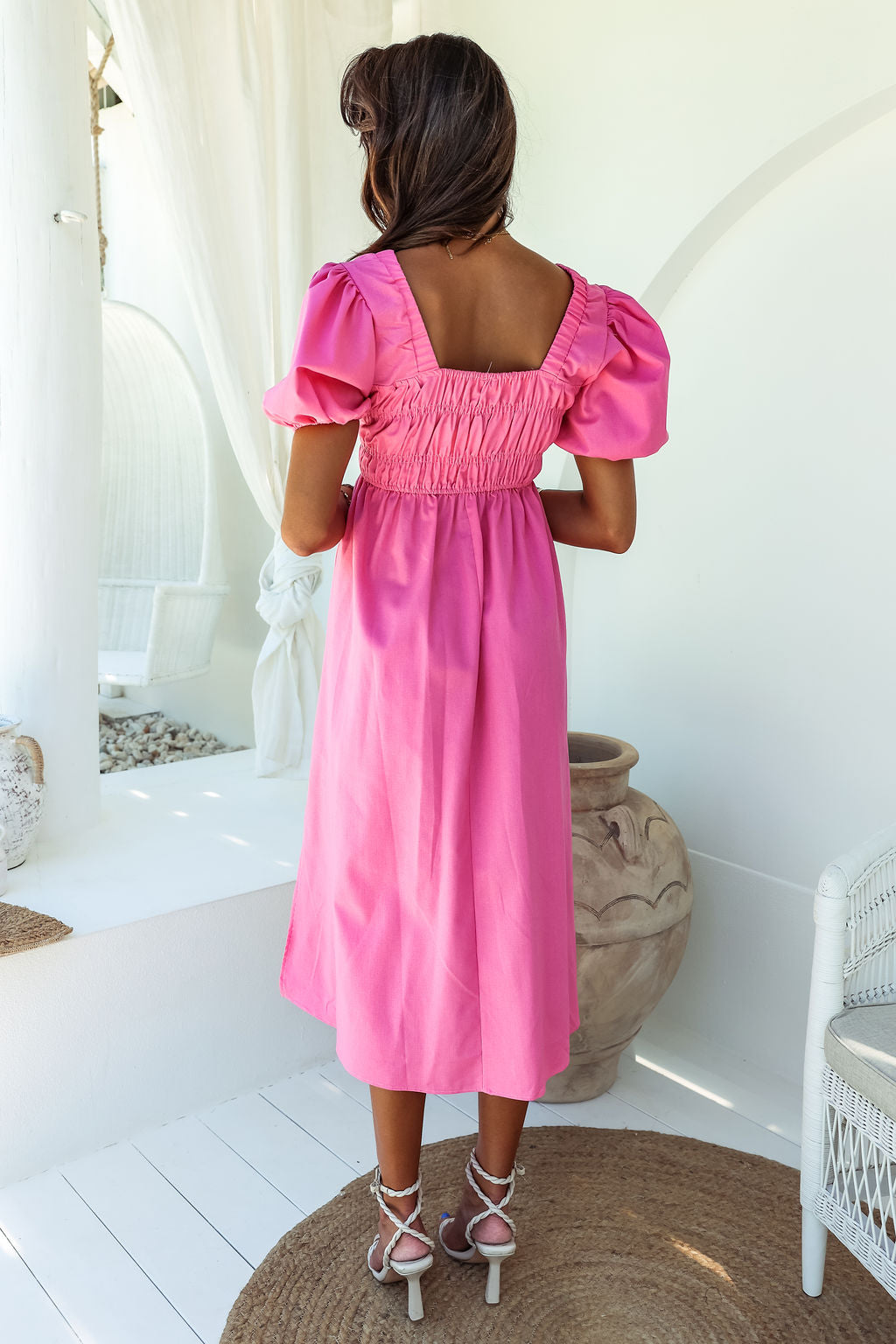 Polia Midi Dress -Pink