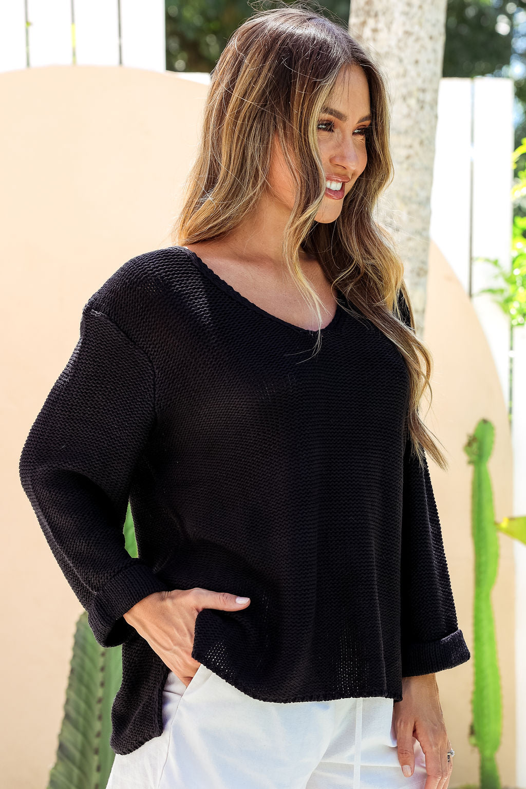 Lola Knit Top -Black