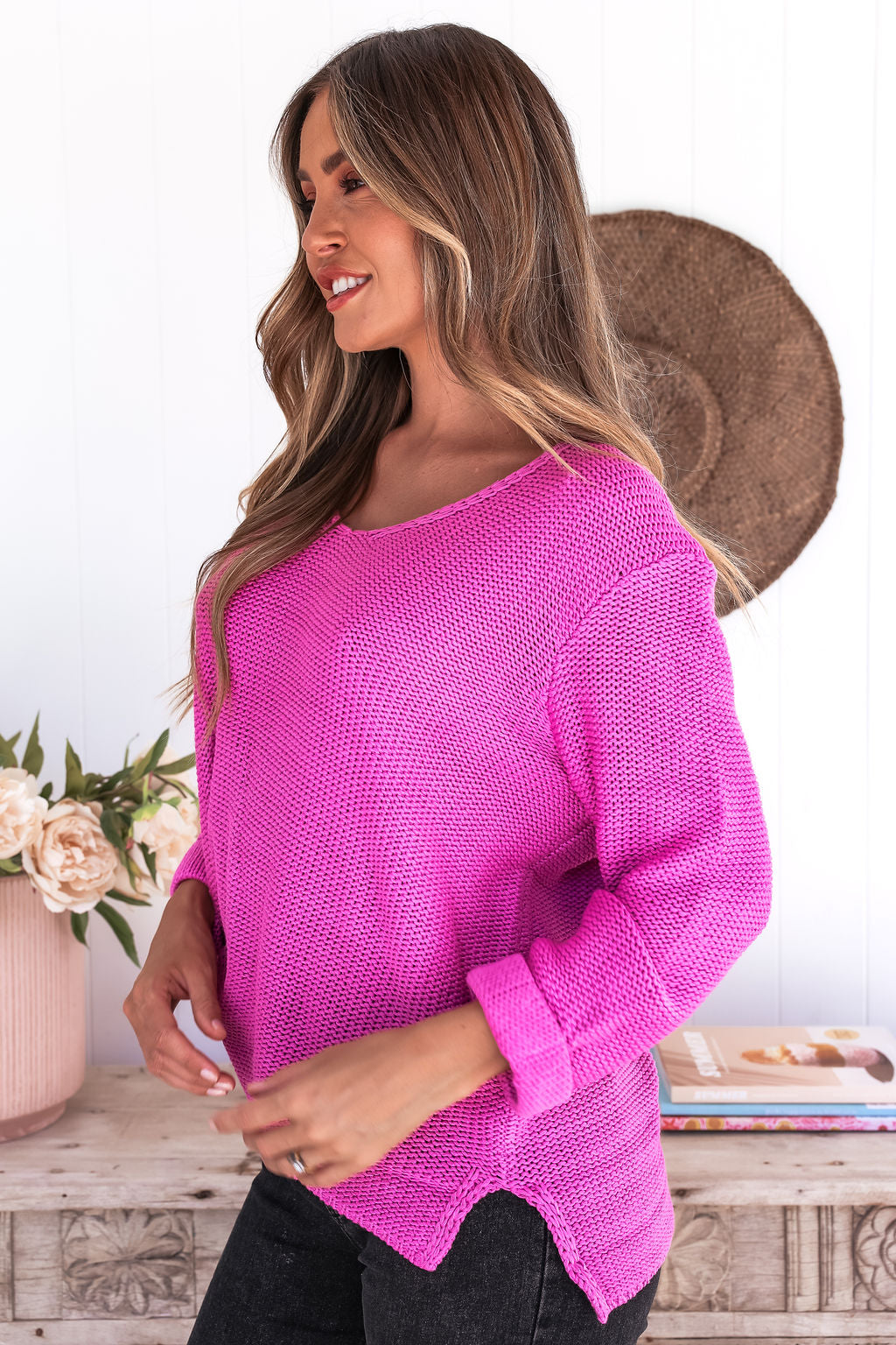 Lola Knit Top -Plum Pink