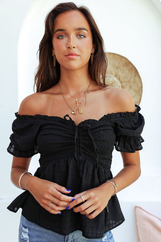 Elton Boho Top -Black
