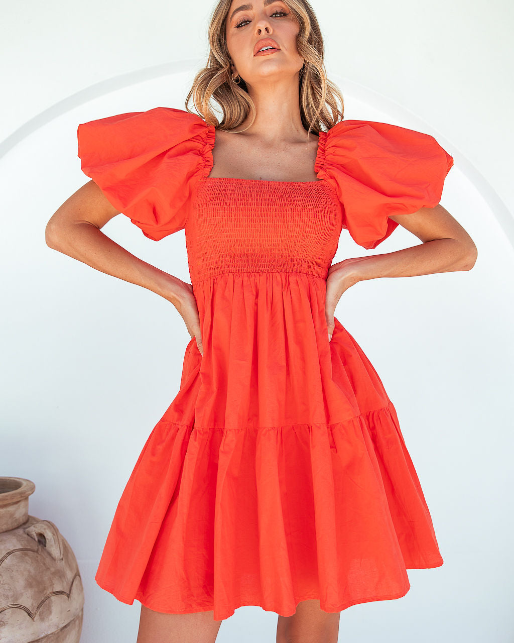 Melody Mini Dress -  Orange
